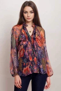Johnny Was Jade Octavia Floral Silk Blouse L14424 - Picture 1 of 10