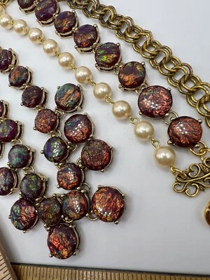 Lote de 2 John Wind Maximal Art Estrás Imitación Perla Cadena Pulsera Conjunto Collar Foto 1 de 4