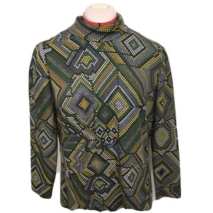 J. Harlan Vintage 60s 70s Woman's Dress ILGWU Made Hippie Polyester Dots Design - Picture 1 of 12
