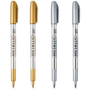 Metallic Markers Pens - Silver and Gold Paint Pens for Black Paper Glass Rock... - Picture 1 of 8