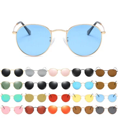 Gafas de sol redondas polarizadas moda clásicas marco de metal años 90 retro gafas sombras Foto 1 de 4