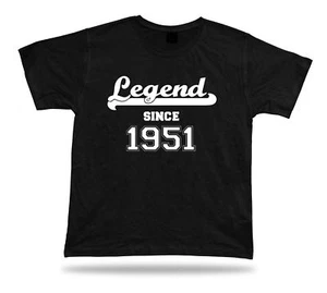 T-shirt imprimé tee Legend depuis 1951 heureux anniversaire idée cadeau unisexe - Imagen 1 de 8