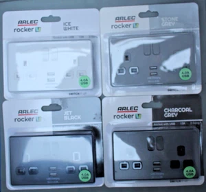 ARLEC ROCKER 2 GANG TWIN/DOUBLE 4.0a USB SOCKET choose your colour - Picture 1 of 8