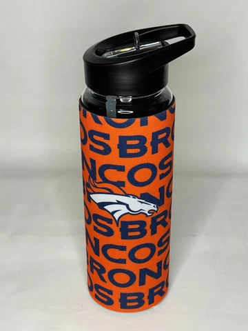 DENVER BRONCOS NFL 25 OZ. FLIP TOP WATER BOTTLE W/SLEEVE Cover