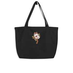 Máscara de zorro Kitsune japonesa arte original grande bolsa de mano orgánica - Imagen 1 de 9