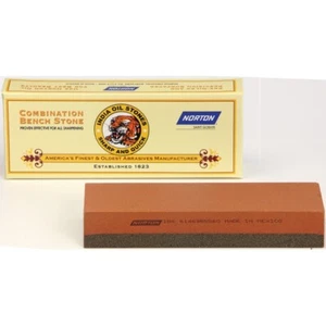 Norton Indien Alund Bank Stein Konstruktion grob fein Abmessungen: 1"x 2"x 6" - Bild 1 von 1