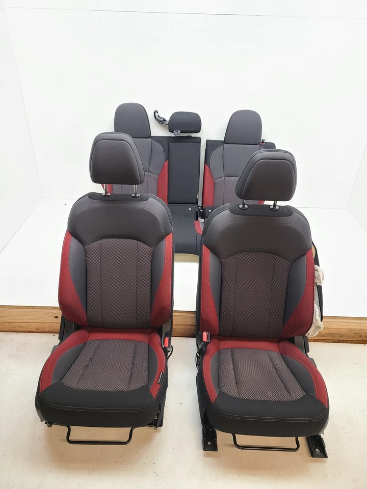 2024-2025 SUBARU IMPREZA RS FRONT & REAR SEAT CUSHION CLOTH BLACK W RED OEM  — 第 1/4 张图片