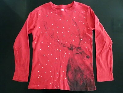 Tea Collection Boys Girls Long Sleeve T-Shirt Red Deer Size 10 - Image 1 of 4