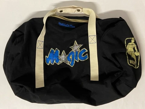 Vintage Rare NBA Licensed Orlando Magic Black Duffle Bag Mitchell & Ness Retro Cover