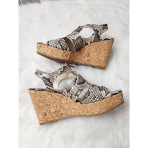 White Mountain Womens Dharma Platform Wedge Sandals Multicolor Snake 8.5 M - Picture 1 of 8