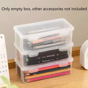 1PC Large Capacity Plastic Pencil Box Stackable Translucent Storage Box _cn - Afbeelding 1 van 13
