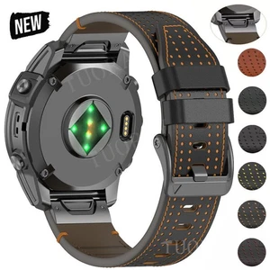 Klassisches Leder Uhrenarmband für Garmin Fenix 8 E 5 5X Plus 6 6X Pro 7 7X S60 S62 - Bild 1 von 48
