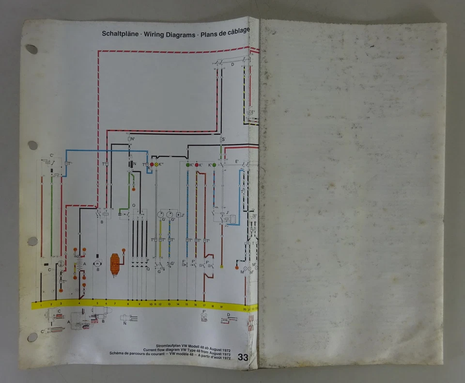 Diagrama Eléctrico / Diagrama De Circuito VW K70 Tipo 48 Año Modelo 1973 - Imagen 1 de 1