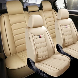 Juego completo de 5 fundas de asiento universales para automóvil SUV 11 PIEZAS alfombrilla de cojín de cuero delantera trasera - Imagen 1 de 17
