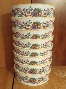 Block Spal WHIMSY CHRISTMAS Coupe Cereal bowl set of 8, 5 3/4", Portugal, EUC - Picture 1 of 7