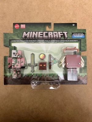 Paquete de 2 figuras de Minecraft: ZOMBIFIED PIGLIN AND STRIDER (con cubo de magma) 2025 NUEVO Foto 1 de 4