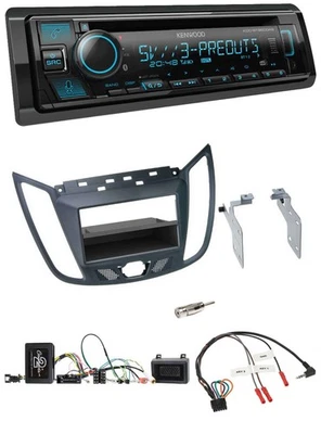 Kenwood Bluetooth USB CD Lenkrad DAB Autoradio für Ford C-Max Kuga dunkelgrau - Bild 1 von 4