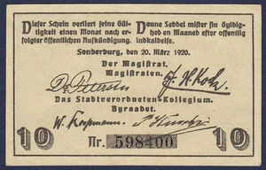 1920 DÄNEMARK SONDERBURG 10 PFENNIG - Bild 1 von 2