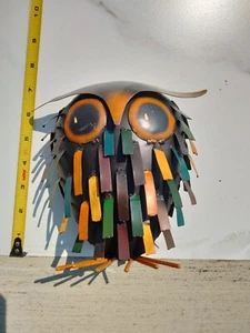 *NEW* Colourful Hand Made Metal Work Artisan Owl Ornament - Picture 1 of 3
