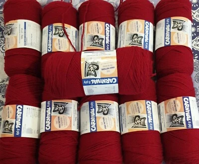 Panda Carnival Knitting Yarn. 11 Balls 100g Red/ Maroon Colour - image 1 of 4