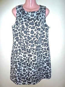 NEW $128 Vince Camuto Gray Leopard Print Shift Dress 12 - Picture 1 of 9