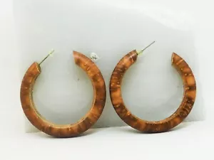 Pendientes madera de coco color marrón tamaño grandes - Imagen 1 de 5