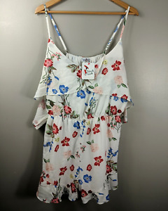 NWT: Perfectly Priscilla Rumors of Love Floral Romper Ivory Womens 16/18