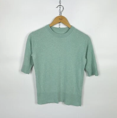 Suéter feminino Allude 100% puro cashmere manga curta tamanho médio verde - Imagem 1 de 4