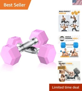 Umweltfreundliche rosa Hanteln Set (1-15 LB)/2, Anti-Rutsch Sechskant Gewichte für Home Gym - Bild 1 von 9