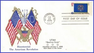 USA5 #1677 U/A BOERGER 2 FDC Utah State Flag - Bild 1 von 1