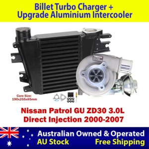 Upgrade Billet Turbo + 65mm Intercooler For Nissan Patrol GU ZD30 3.0L 2000-2007 - Picture 1 of 11
