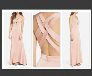 NUEVO Vestido Xscape Cruz Espalda Recortado Color Rubor Rosa Talla 4 #B209 - Imagen 1 de 6