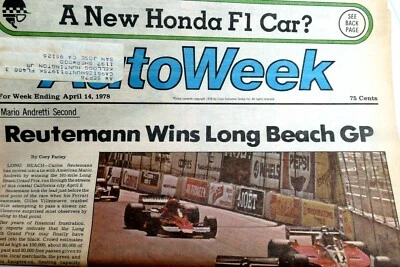 April 1978 Auto Week Magazine Reutemann wins Long beach GP, GT Camaro testing Foto 1 de 4