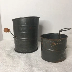 Vintage Metall Hand Mehlsieb 2 Stück - Bild 1 von 7