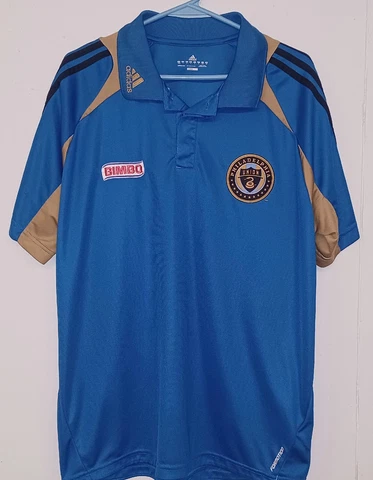 Adidas Clima Cool Polo Shirt Mens L Philadelphia Union Bimbo Soccer Polo Cover