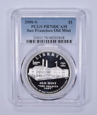PR70 2006-S San Francisco Old Mint Commemorative Dollar PCGS Blue Label - Image 1 of 4