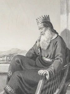 Original Engraving Browns Self Interpreting Bible DAVID c1870 Antique Print - Picture 1 of 2
