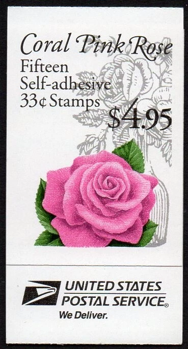 BK242B 33c Coral Rose booklet MNH - Image 1 of 1