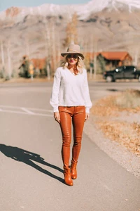 New style genuine Sheep soft Napa leather ladies Pant Hot style slim fit trouser - Picture 1 of 4