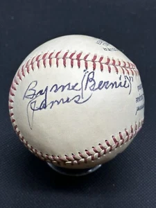Bernie James Signed Baseball 1929 Boston Braves New York Giants JSA LOA - Picture 1 of 6