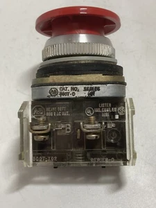 ALLEN BRADLEY 800T-D6D2 PUSHBUTTON RED MUSHROOM HEAD MOMENTARY 1NC - Picture 1 of 4