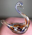 Stunning Vtg Large Murano Swan Glass Multi Coloured Flecks H 13.5cm L 13cm W 6cm