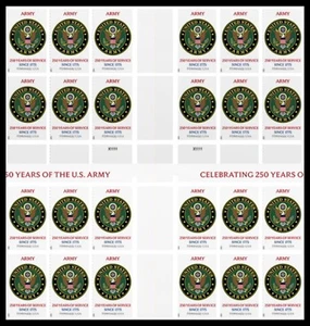US 6003a Army 250 Years imperf NDC cross gutter block 24 MNH 2025 - Picture 1 of 1