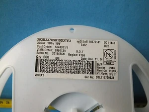 10pcs FUTURE ELEKTRONICS 293D337X9010D2TE3 Tantalum Capacitors SMD 330uF 10V - Picture 1 of 3