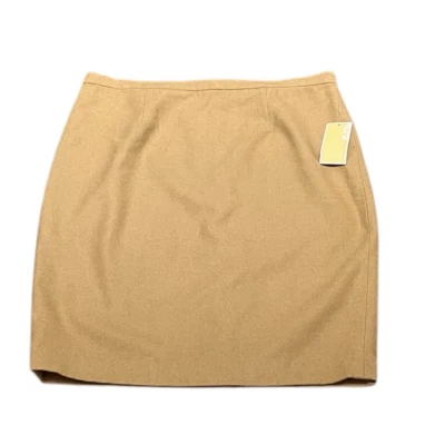 Falda lápiz Michael Kors para mujer mezcla de lana camel oscuro, talla 14, nueva con etiquetas Foto 1 de 4