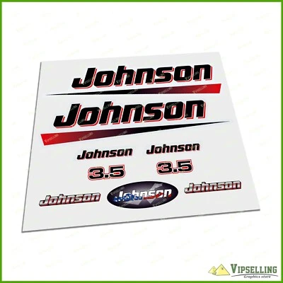 JOHNSON 3.5 HP  Motor Boat Sea Horse Power Restoration Laminated Decals Stickers - Image 1 of 4