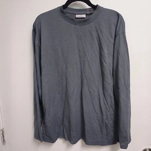 Burma Bibas Mens Medium Gray Rayon Poly Long Sleeve Crew Neck Tee - Picture 1 of 9