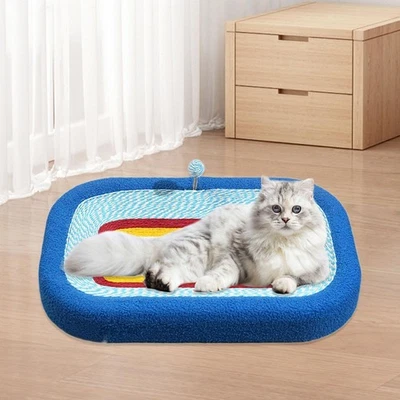 Oval Cats Scratch Pad Furniture Protector Chasing Cat Scratcher Cardboard - Image 1 of 4