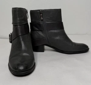 Vince Camuto Romeo Leather Grey Heeled Bootie Womens Size 10M/40 Classy Work - Picture 1 of 18