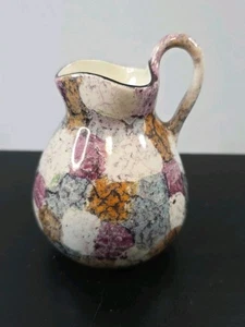 Vintage "Coronet" Czechoslovakia Art Pottery Multi-Color Design Pitcher - Picture 1 of 5